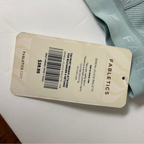 NEW Fabletics Light Blue Serena Lounge Bralette Medium - Picture 6 of 6